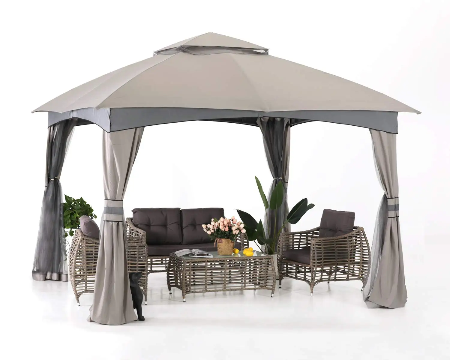 10x10 Patio Gazebo with Mosquito Netting 1