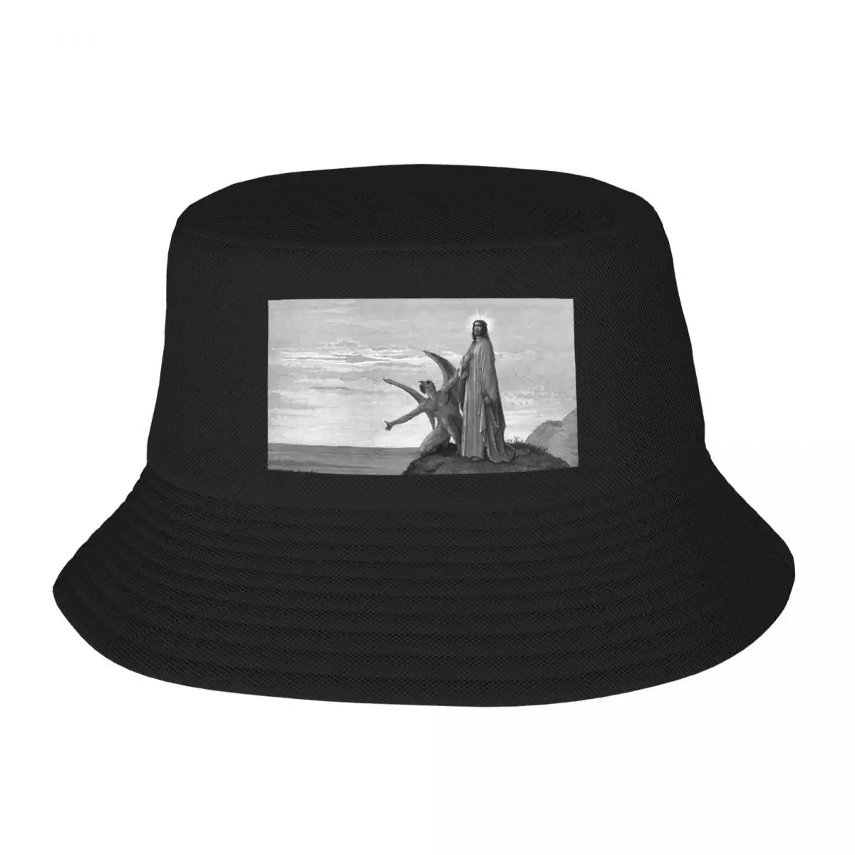 High Res Gustave Doré The Temptation of Christ 1866 Bucket Hat sun hat Gentleman Hat For Men Women's