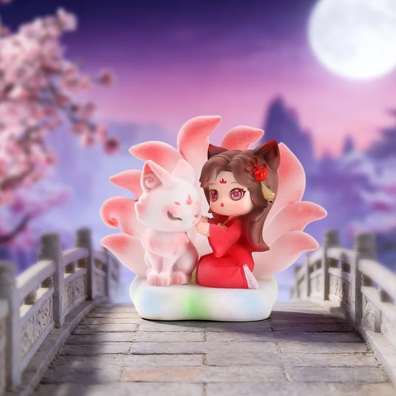 The Wise Fox Series Blind Box Nine-Tailed Fox Flocking Process Ornament Model In-Vehicle Decoration Mystery Box Surprise Gifts view 6