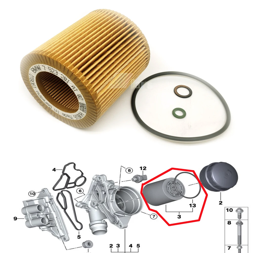 Oil Filter For 13-20 BMW 4 Series F32 Coupe F33 Convertible F36 Gran Coupe 435i 435iX HU816x 