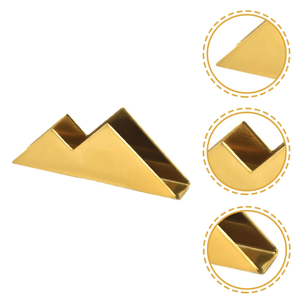 

2 Pcs Desk Business Card Holder Ornaments Gold Stainless Steel Organizer Holders for