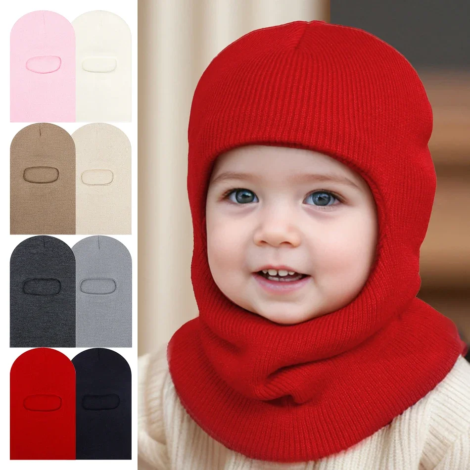 

Children's Ear Protection One-piece Hats Baby Knit Cap Warm Hat Child Balaclava Christmas Gift Kids Autumn Winter Pullover Hat