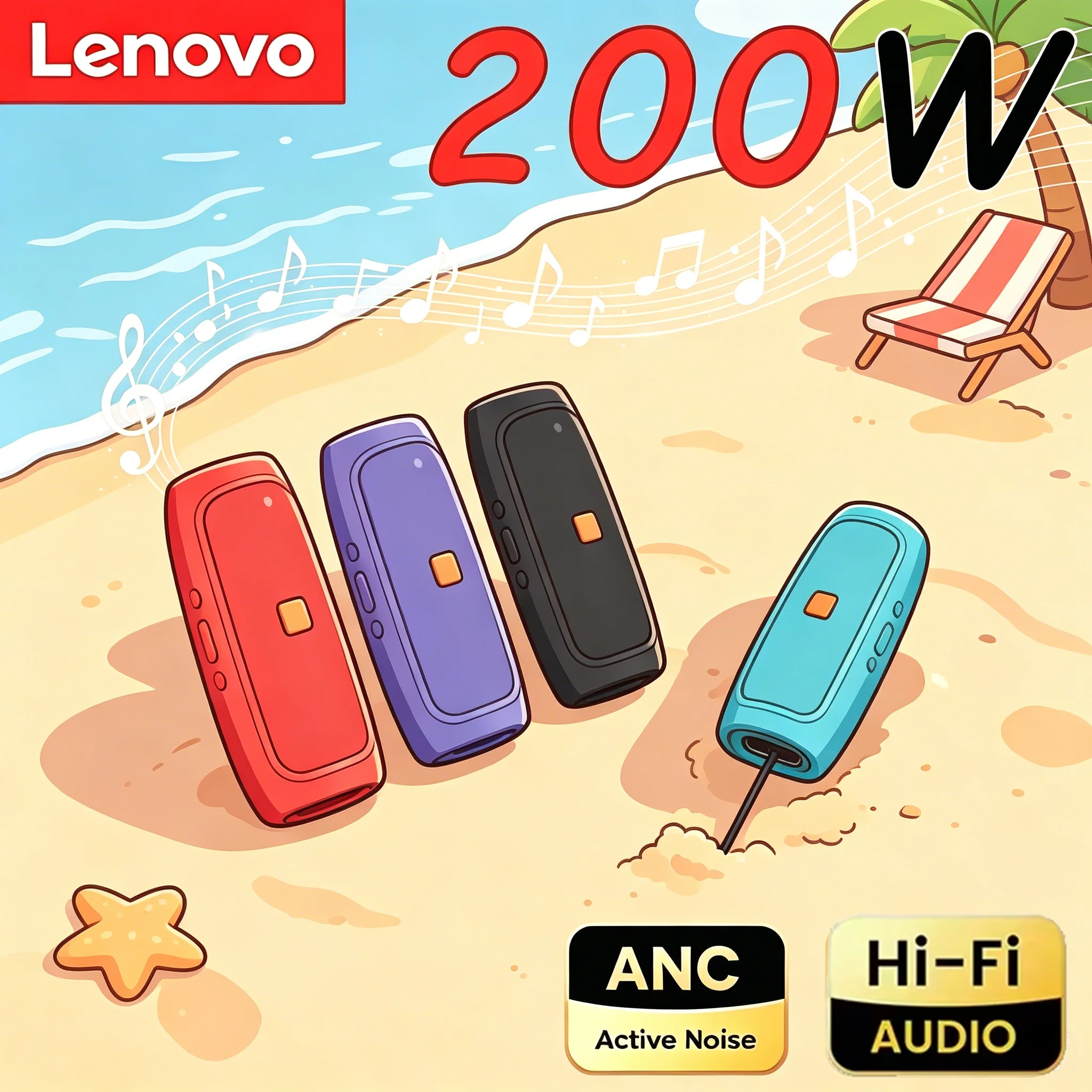Lenovo Kabelloser Tragbarer Outdoor-Bluetooth-Lautsprecher Dual-Lautsprecher Stereo-Subwoofer TF USB-Wiedergabe FM Sprachübertragung Lautsprecher