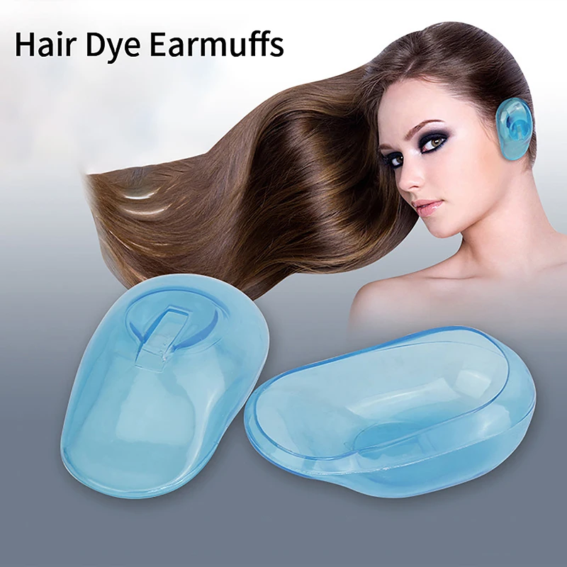 2Pcs Reusable Hairdressing Ear Cover Waterproof Ear Protector Hair Dyeing Earmuffs Silicone Bath Barber Coloring Ear Protect Cap