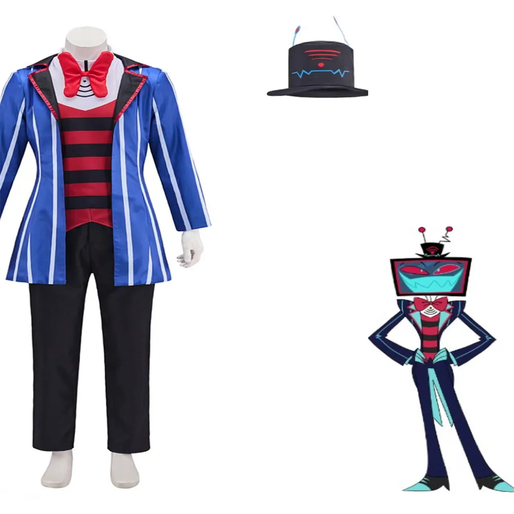 

Anime Vees Cosplay Costume Men Fancy Top Pants Hotel Uniform Full Set Halloween Carnival Party Outfits
