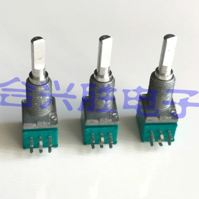 1 Piece RK097 Type Rotary Potentiometer Double B100K With Midpoint Thin Shaft Length 23MM