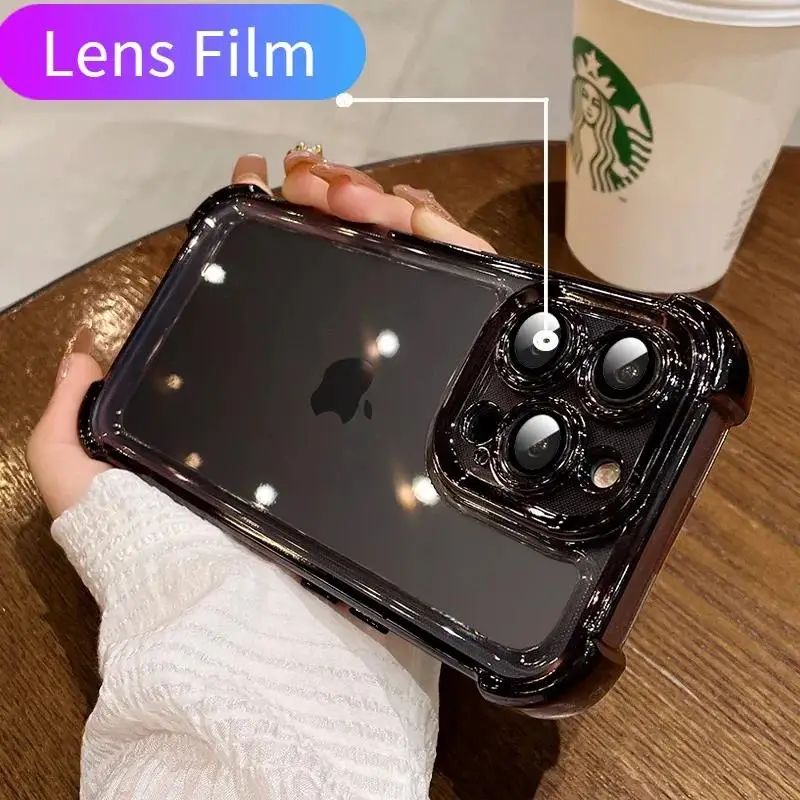 Luxus Edle Schwarz Galvanisieren Transparent Fall Für iPhone 14 13 12 11 Pro Max 16 XR Stoßstange Weiche Silikon stoßfest Abdeckung Männer