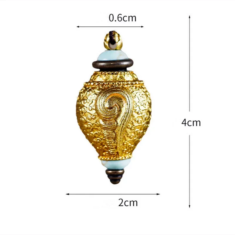 Brass Hollow Pendant Conch shape Locket Necklace Pill Bottle Urn Charms Jewelry Accessories High quality - view 6