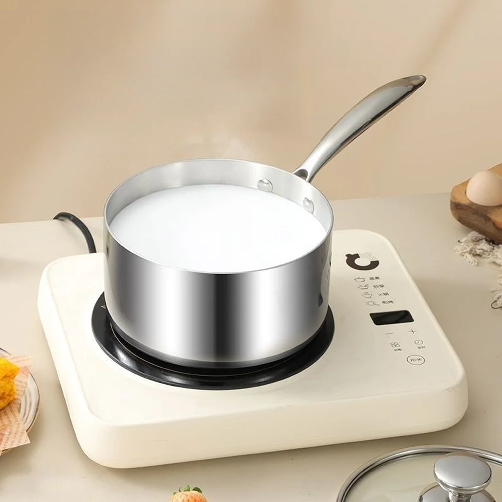 Stainless Steel 316L 18CM Milk Pan with Lid and Insert 2.9L Multi Layer Construction for Durable Daily For Cooking