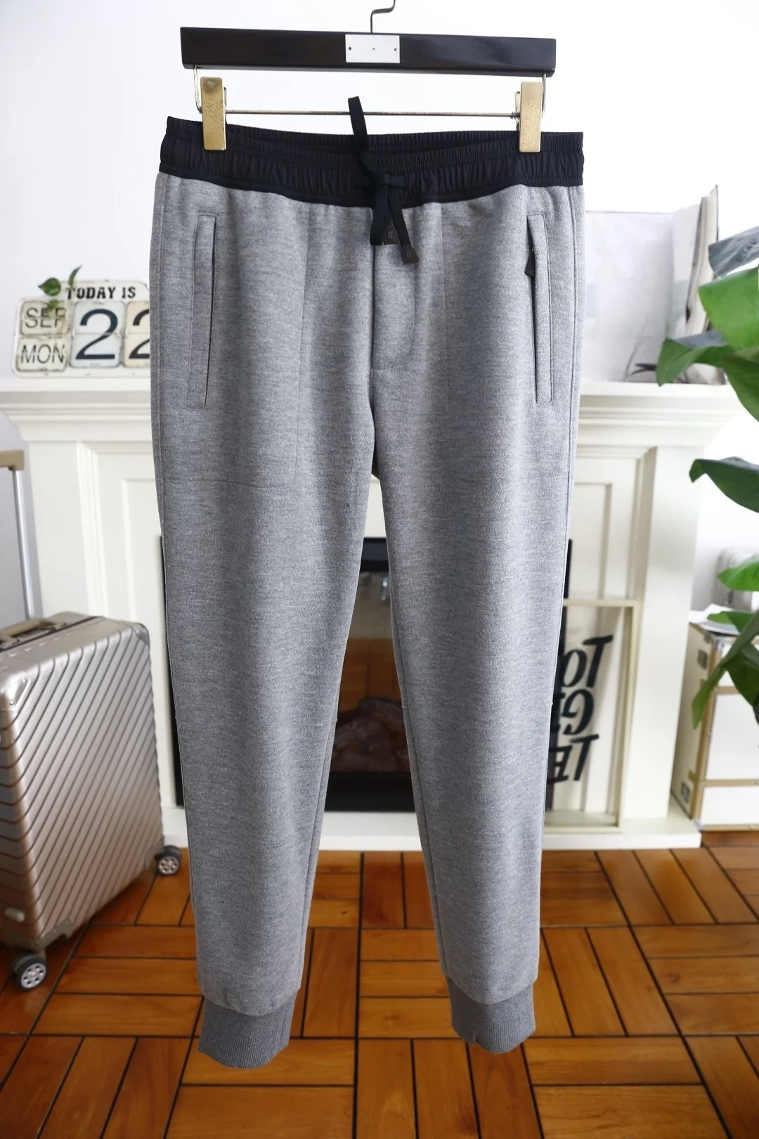 Italian Sle Busin Casual Simple Baseball Collar Jaet Dstring Elastic Waist Loose Fit Men's Autumn Winter Coat