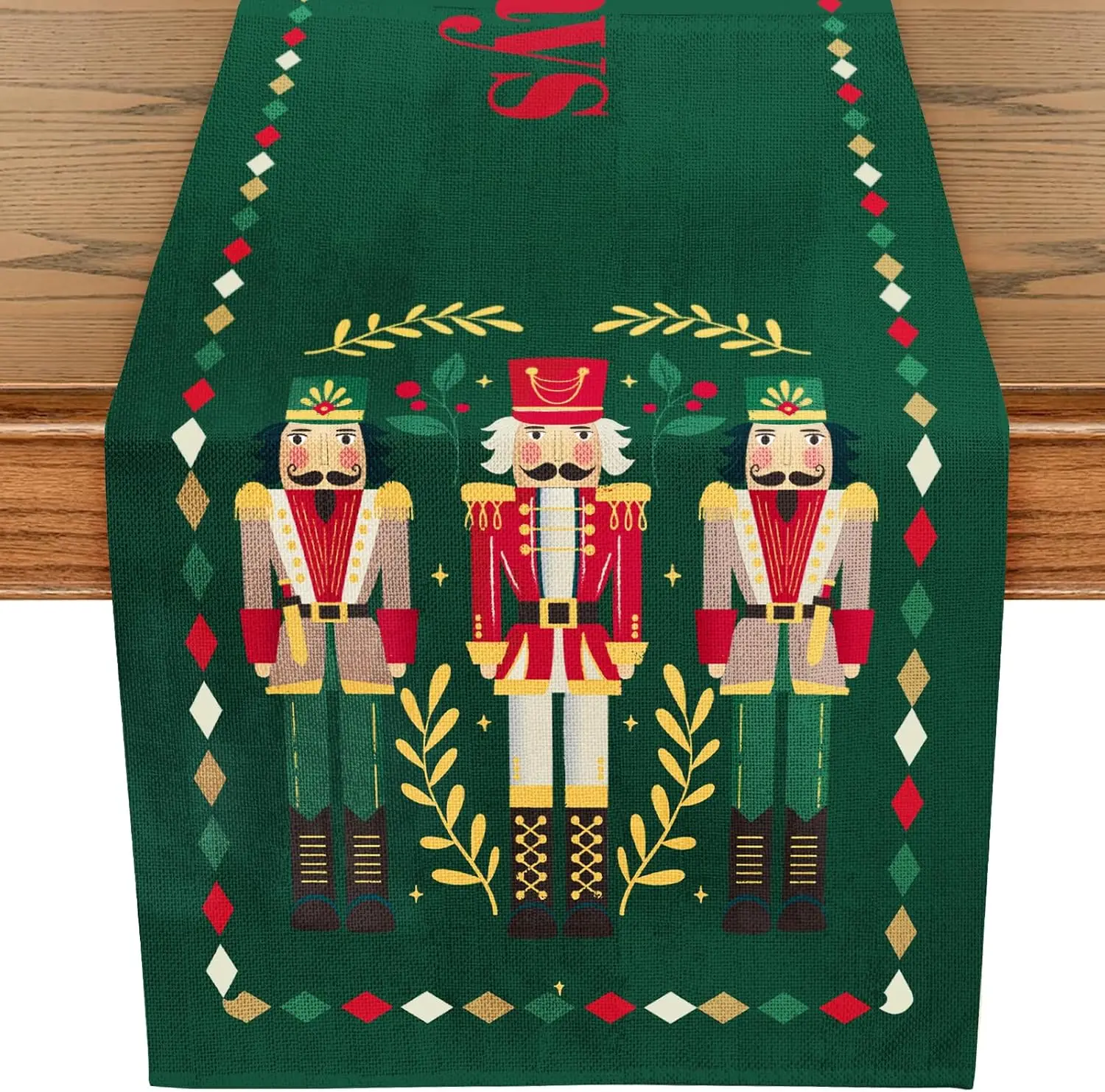 Christmas Nutcracker Linen Table Runner Winter Xmas Holiday Home Party Decor Kitchen Dining Table Decor Navidad Decorations 2025