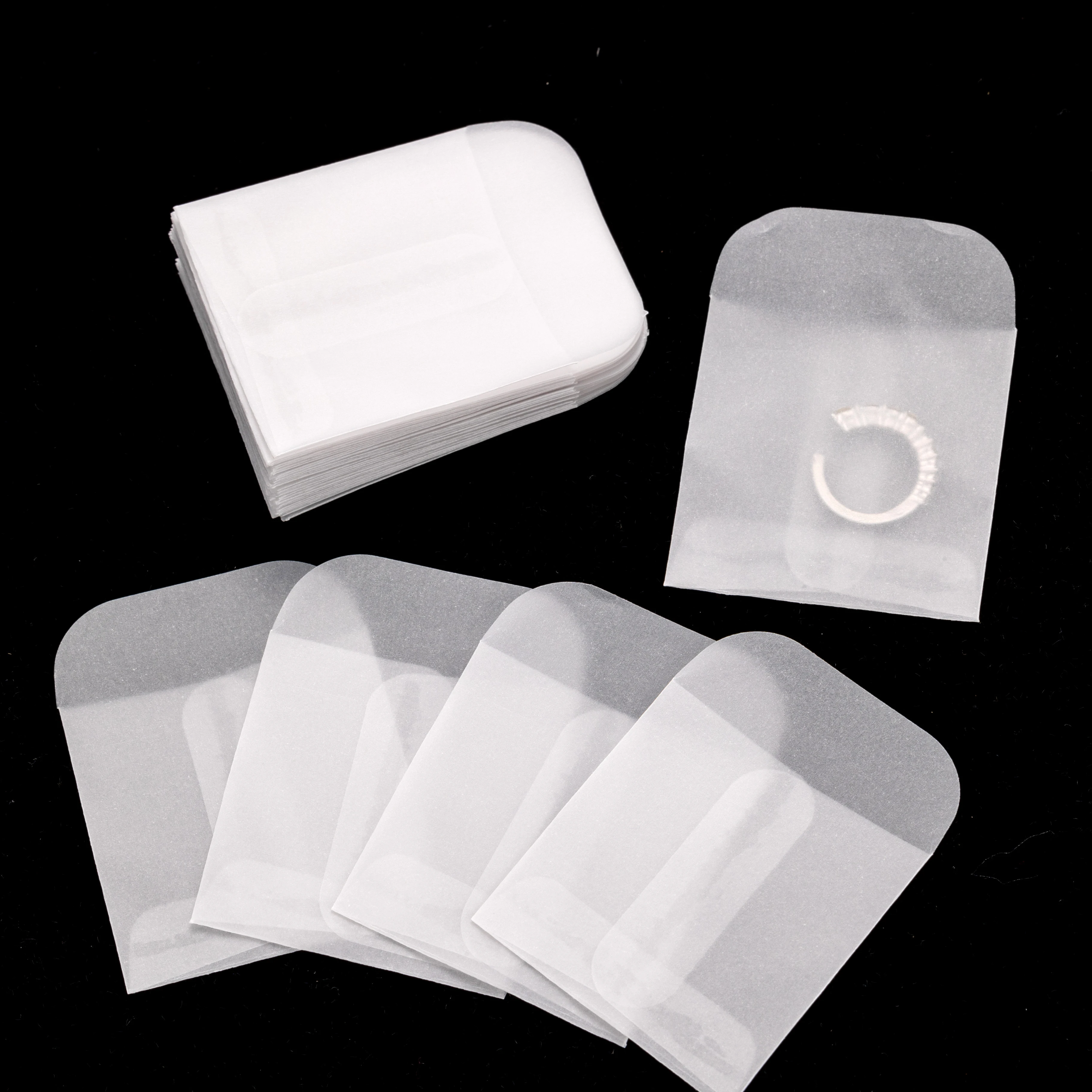 50Pcs Multiple Sizes Mini Envelopes Oval -Shaped Oval Handles Envelopes Packing Bags For Jewelry Storage Gift Package Wholesale