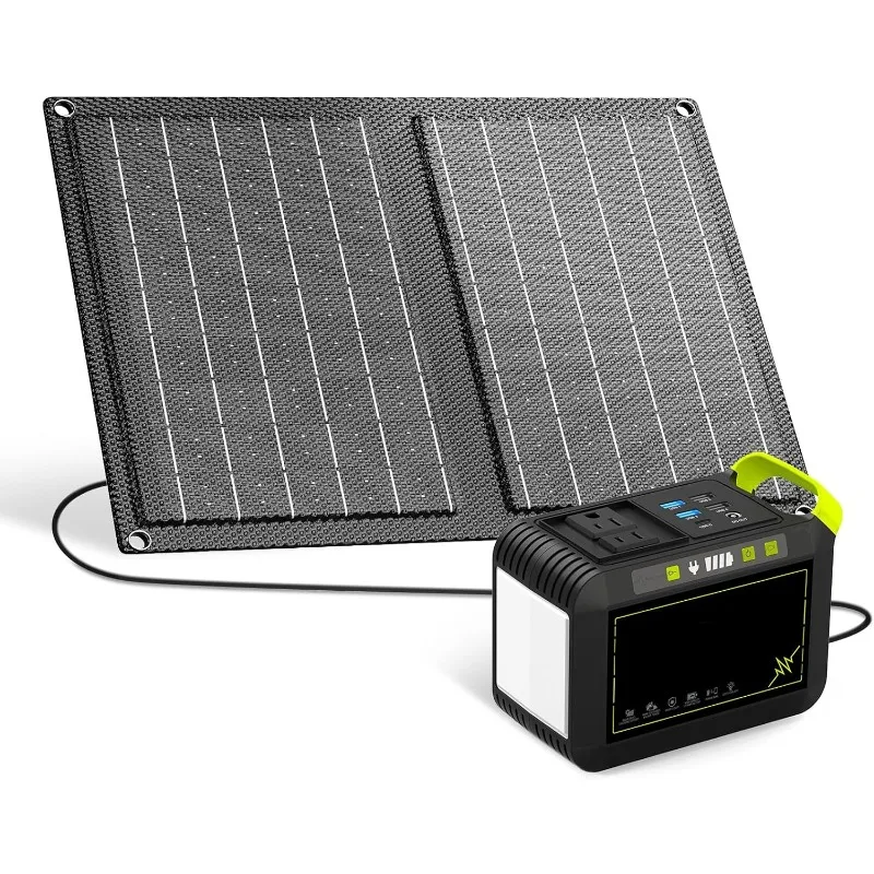 

Camping Solar Generator 88Wh Portable Power Station 120W Peak Generator with Solar Panel for Outdoor Home Camping Fishing