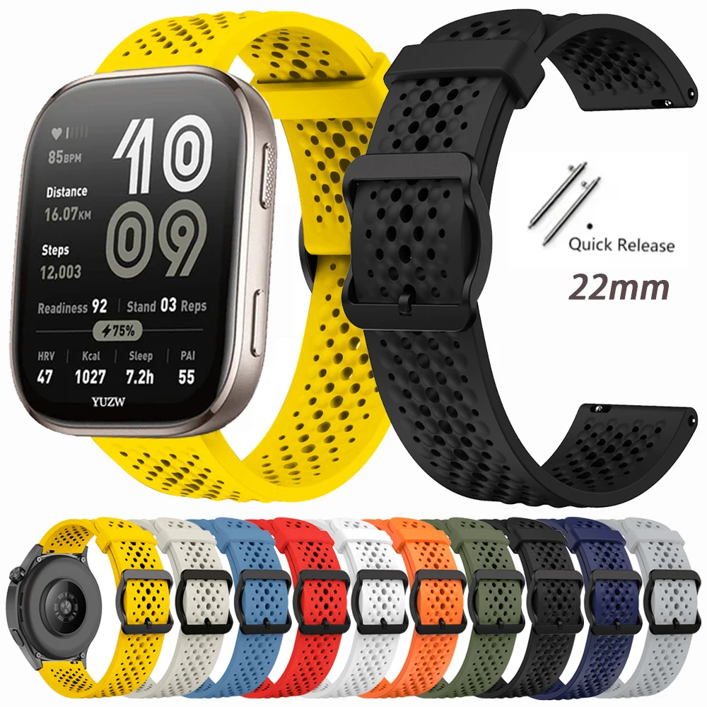 Bracelet de sport en Silicone de 22mm, pour Amazfit Bip 6 5 UNITY, pour Amazfit Balance 2/Active Max 48mm/GTR4 3 2 GTR 47mm