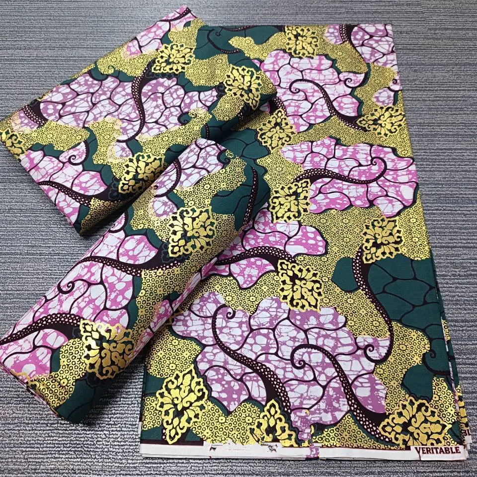 real fabric African wax high quality 100%cotton Ankara wax fabric for making dresses African style 6 yards