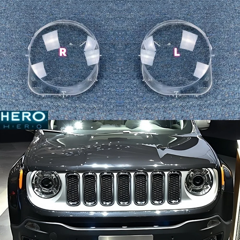 

For Jeep Renegade 2016 2017 2018 2019 2020 2021 Car Accessories Headlight Cover Shade Lampshade Lens Headlamp Shell Plexiglass