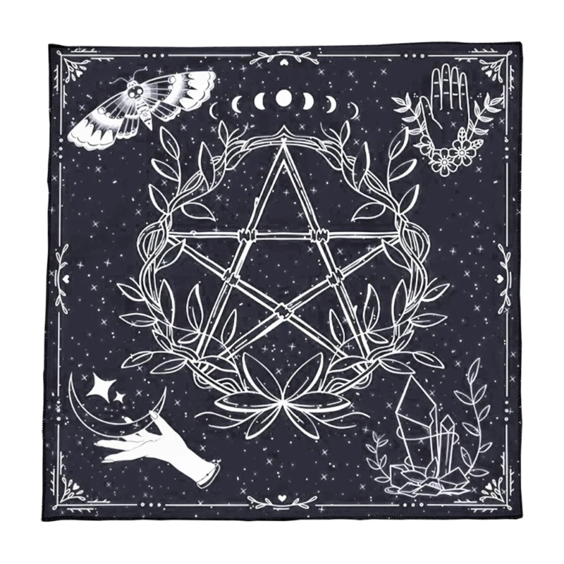 Y1UB Square Flannelette Tarot Altar Cloth Board Game Pad Astrological Pad Table Cover