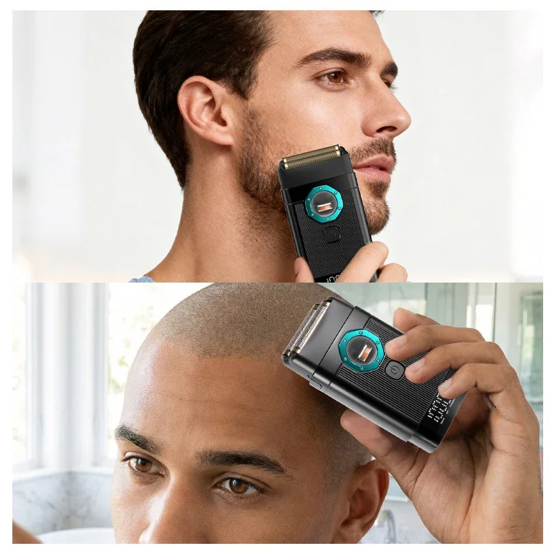 Electric Shaver with Maglev Motor, Dual-Blade Cartridge, Portable Shaver for Men, Facial Grooming, USB Charging Dock