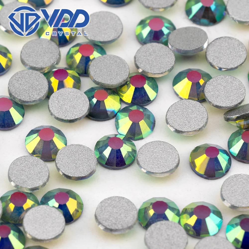 VDD Gleam-Grey Hochwertige Glas-Strass-Steine ohne Hotfix-Beschichtung, Kristall-Flatback-Strass-Steine – Detail 1