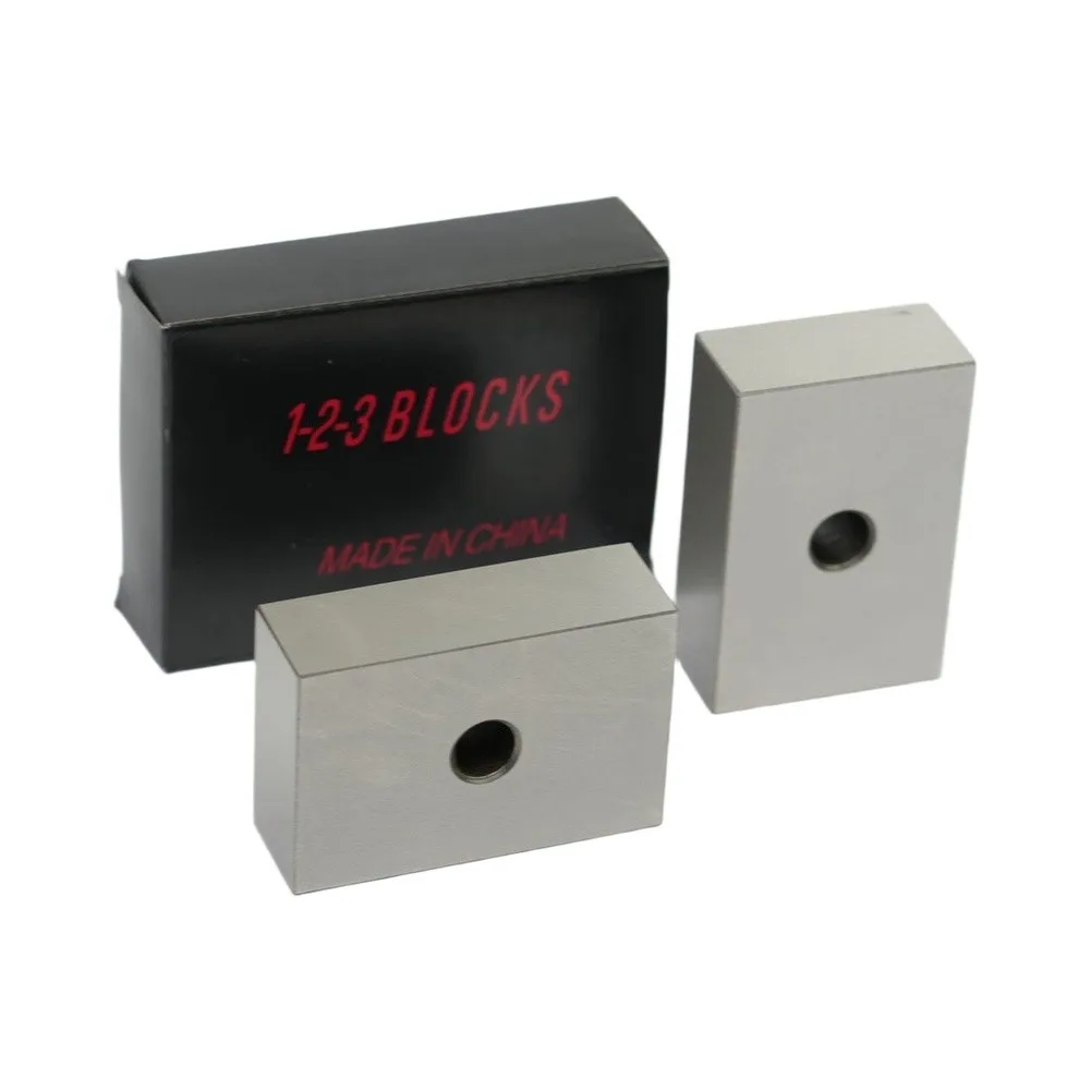 1x2x3 Inch Ground Steel Blocks with 1/2 Inch Hole Matched Pair for Positioning in Manufacturing and Prototyping
