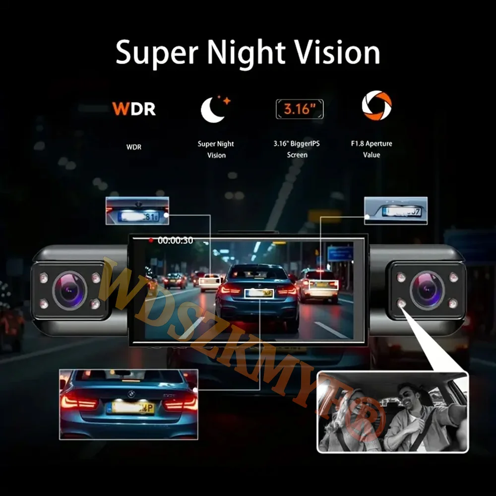 4 عدسة سيارة DVR 360 درجة مسجل فيديو 1080P داش كام 3/4 قناة الجبهة اليمنى اليسرى اختياري كاميرا الرؤية الخلفية ملحقات السيارة