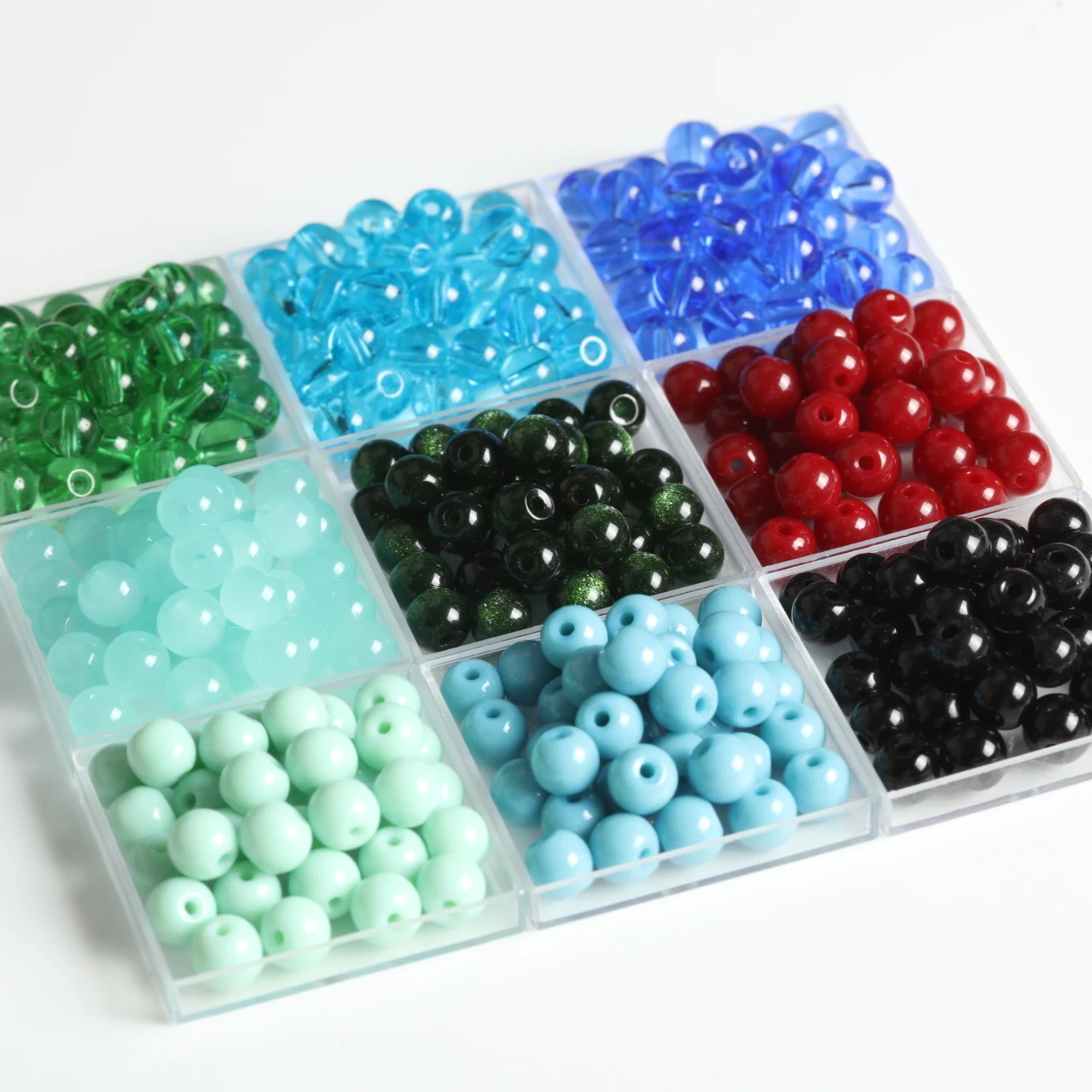 6mm Transparent Wine Red Round Glass Loose Beads For DIY Bracelet Necklace Earrings Hand Beading Jewelry Making Accessories