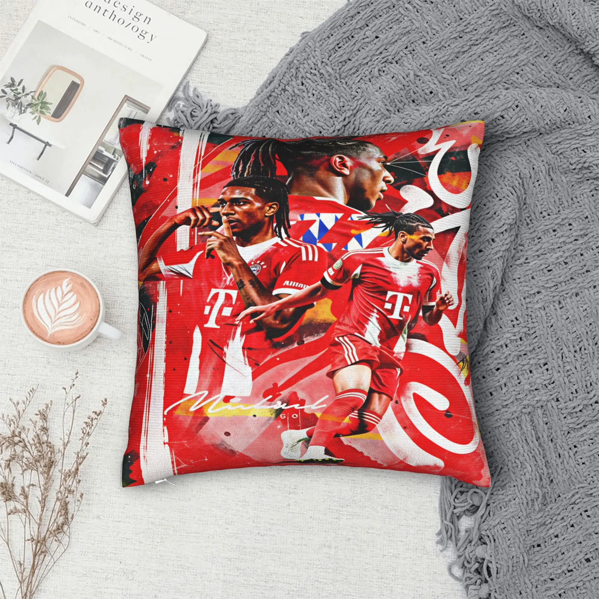 Red Leftfoot Wizard Michael Olise  Pillowcases  Kawaii Pillow Case For Couch Sofa Bedroom Custom Pillow Cover