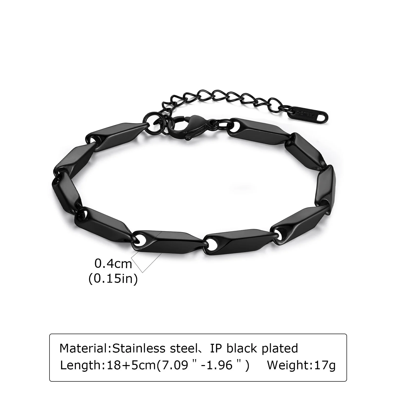 Vnox schwarzes Edelstahlarmband für Herren, Punk-Armband mit gemischten Kettengliedern, verstellbares Pulseira-Armband für Herren, Hip-Hop-Schmuck, Geschenk