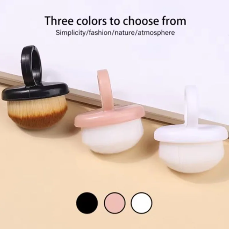 1Pcs Plastic Nails Art Dust Cleaning Brush Buckle Brush Oval Gel Dust Cleaning Make Up Ring-shaped Brush Manicure Tools