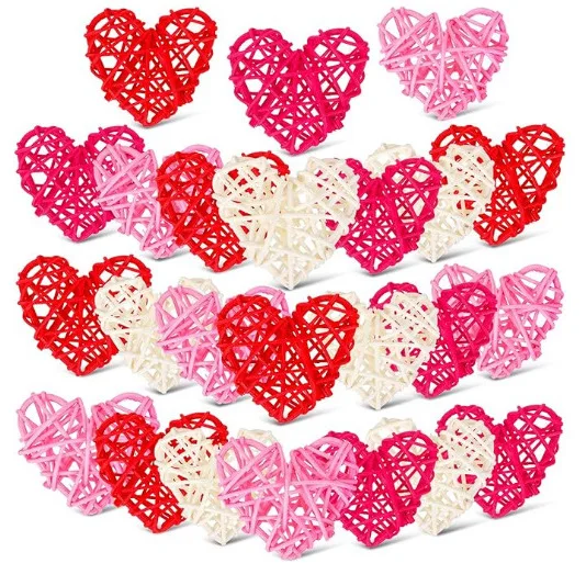 20pcs Heart-Shaped 3D Decorations, Plastic Love Themed Party Supplies for Wedding,  Christmas, Party, Anniversary