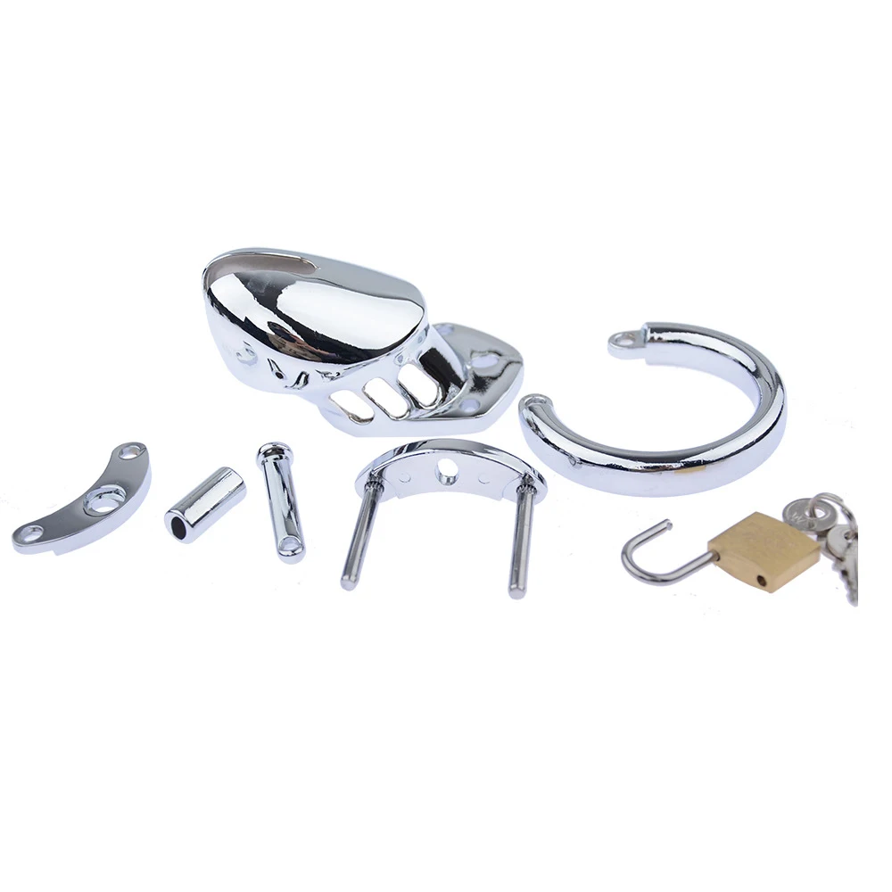 New Male Stainless Steel Cock Cage Penis Ring CB6000S Chastity Cage  Metal Phallus BDSM Bondage New Lock Adult Sex Toys for Men