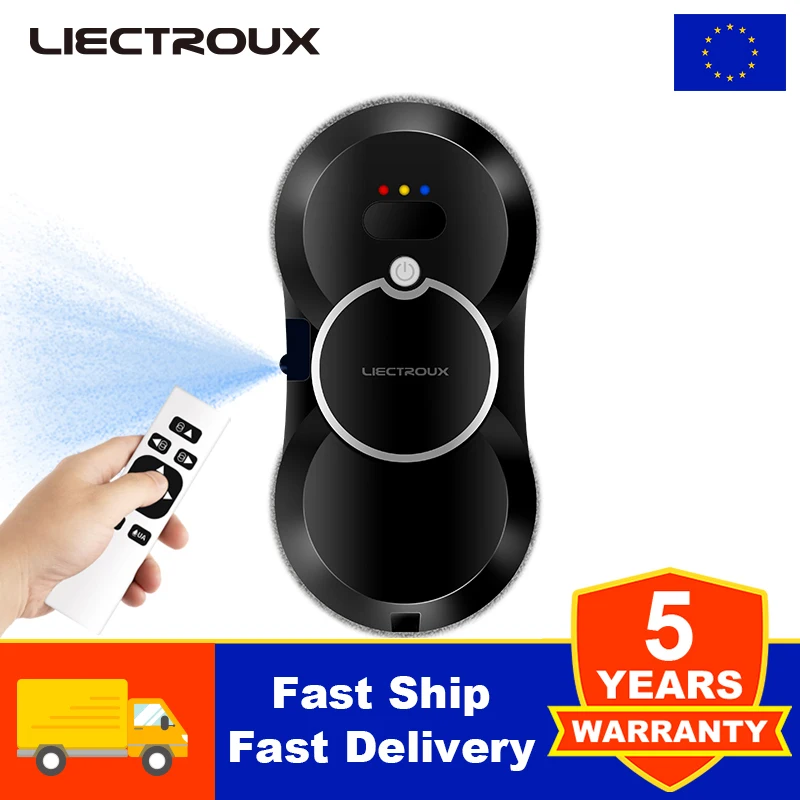 Robot Window Cleaner Liectroux HCR-10,Water Spray,Window Cleaning Robot Vacuum,Home Wall Glass Cleaning Robot,Smart Memory