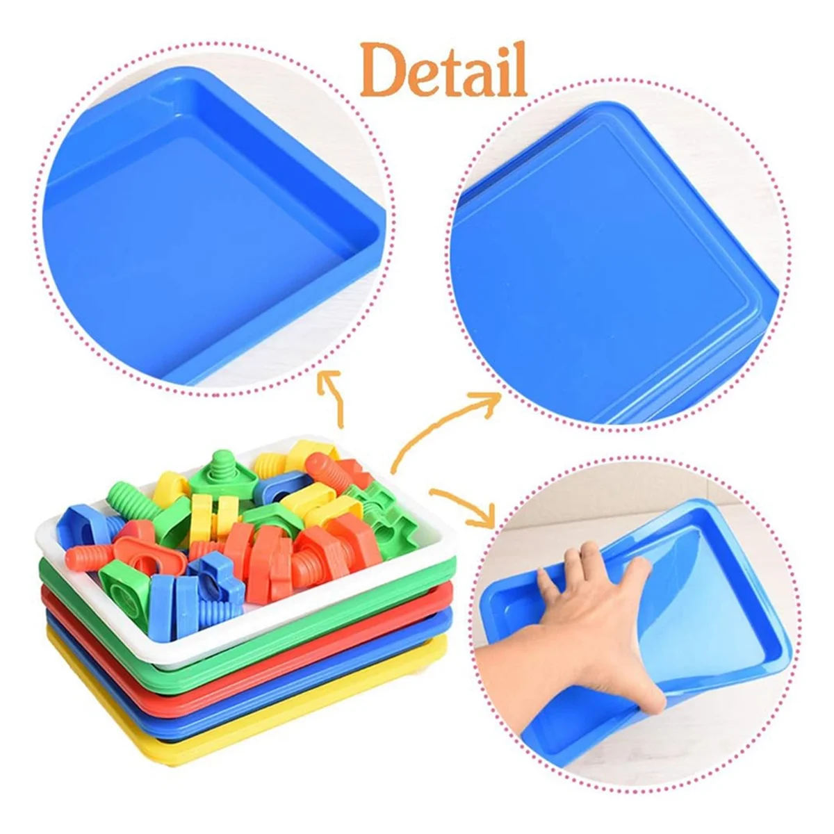 10 PCS Multicolor Plastic Art Trays,Activity Plastic Tray,Serving Tray for Art and Crafts,Painting,Organizing Supply