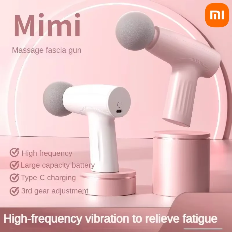 Ручной массажный пистолет Xiaomi для мышц, мини-розовый массажный пистолет для глубоких тканей, терапевтический пистолет, фасциальный пистолет, массажеры, ручные глубокие ткани 2024