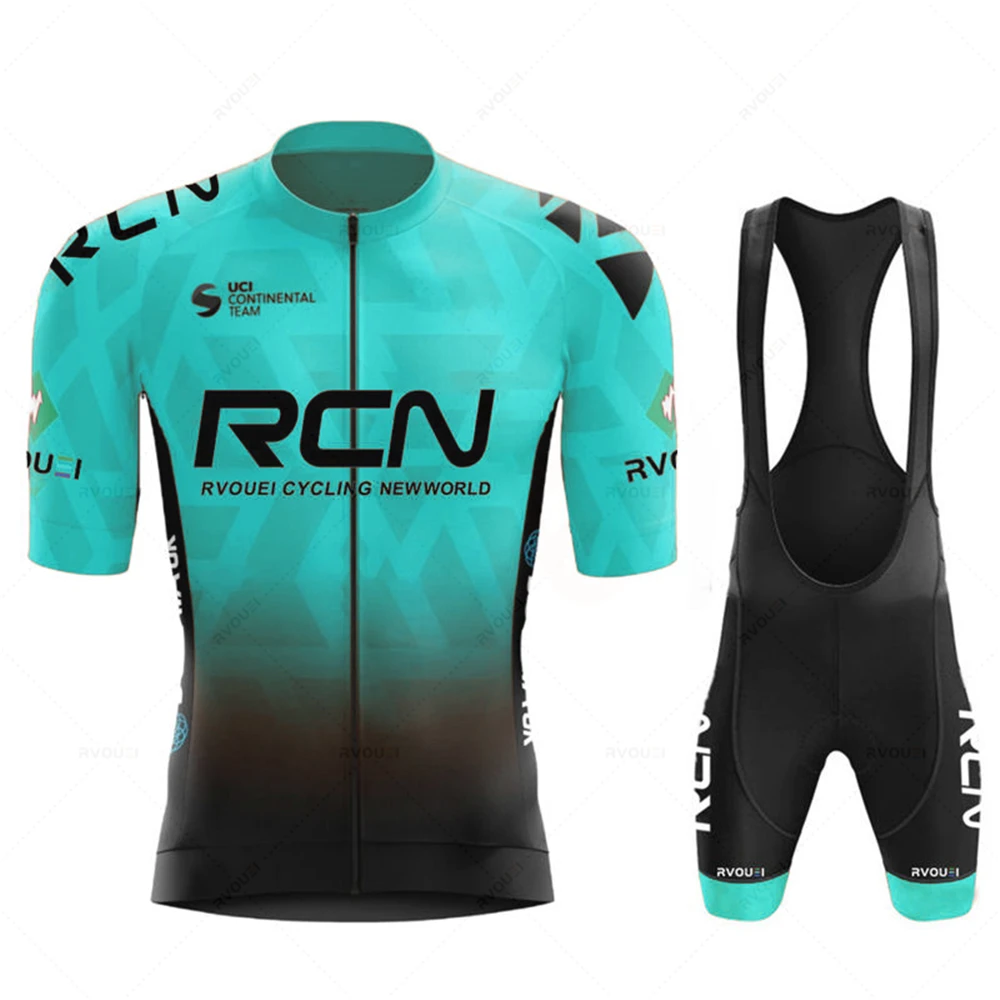 Rcn Short Sleeve Jersey 2023 Summer Breathable Cycling Clothing Set Bike Wear Bicycle Bib Pants Suit MTB Maillot Ropa Ciclismo