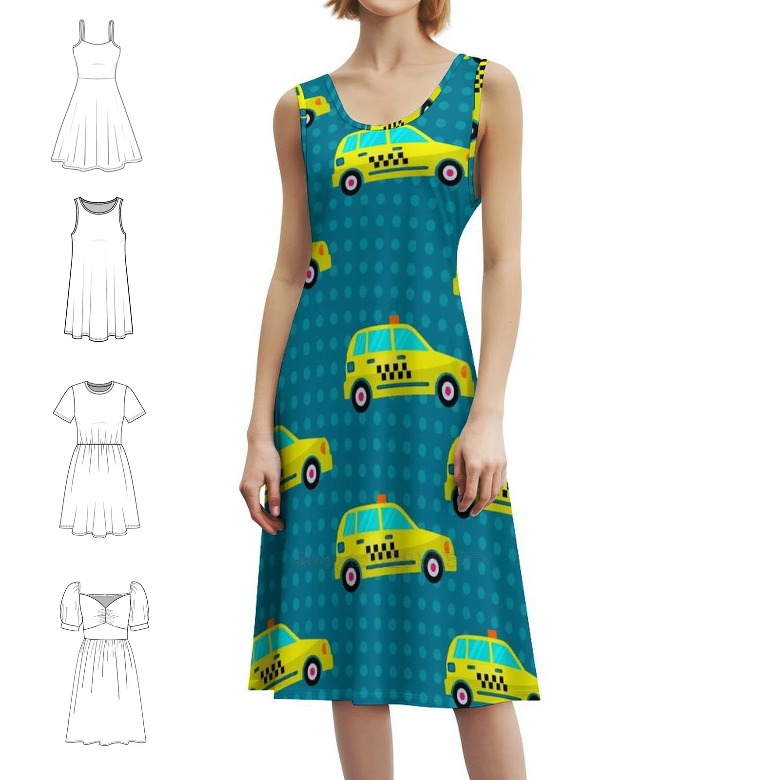 سيارة أجرة سلس نمط بوهو شيك فستان أنيق موضة شاطئ حفل زفاف ثوب السيارات السيارات خلفية خلفية الصبي