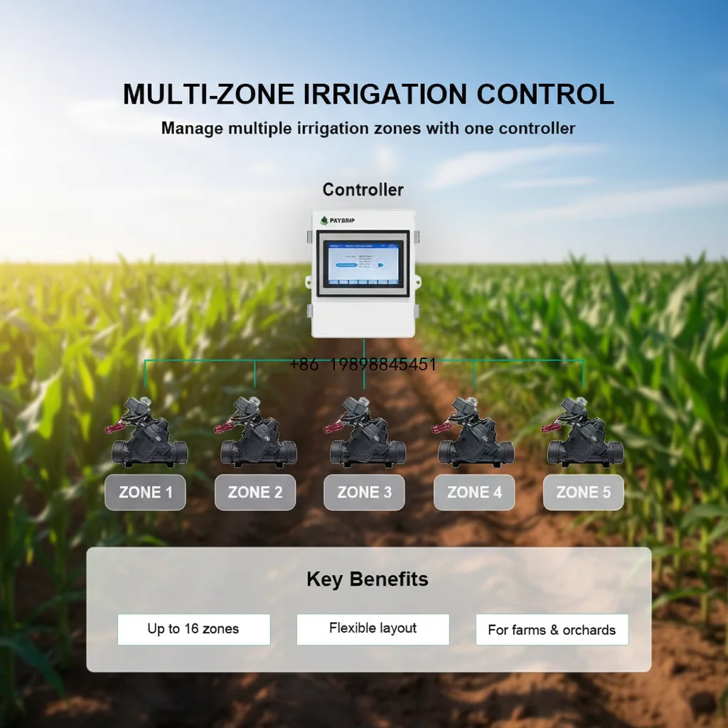 Pkydrip Smart Controller Solenoid Valve Irrigation System Farm Use Mobile Remote Control Zone Irrigation Timed Quantitative