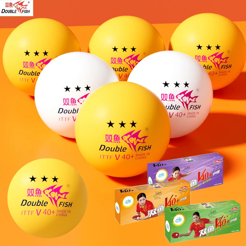 DOUBLE FISH Table Tennis Balls 0/1/2/3 Star ABS New Material with Seam ITTF Approved Ping Pong Balls for Training 10 Pcs/Box