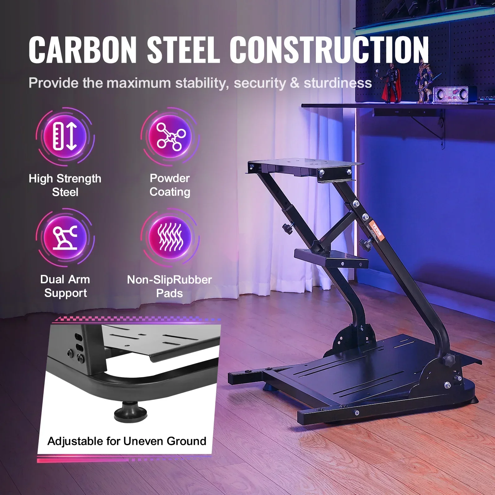 VEVOR G920 pedal roda kemudi balap, pedal roda kemudi game balap cocok untuk Logitech G27 G25 G29