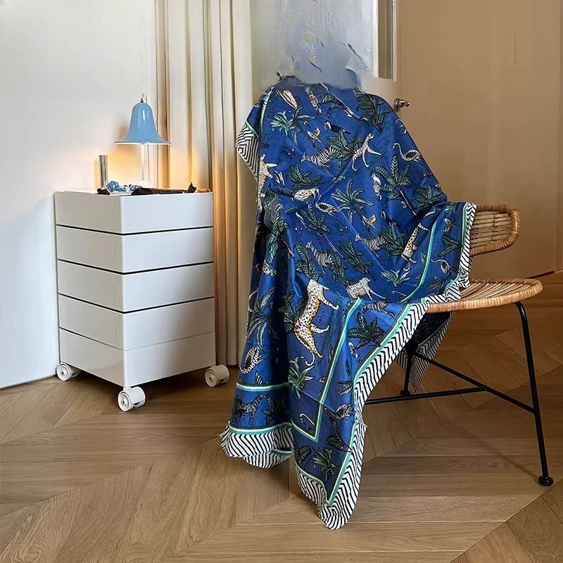 

Indian hand rubbing cotton printed tablecloth plant dyeing multi-purpose scarf home decoration