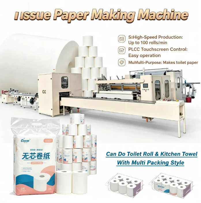 Customized Toilet Paper Production Line Paper Machinery Convert Process Semi Automatic Band Saw Cutting Machine Motor Engine