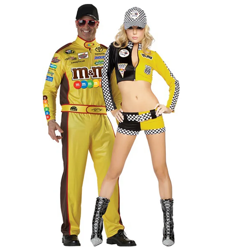 New European and American Male and Female Racer Cosplay Suit Motorcycle Racing Sexy Car Model Costume Full Set