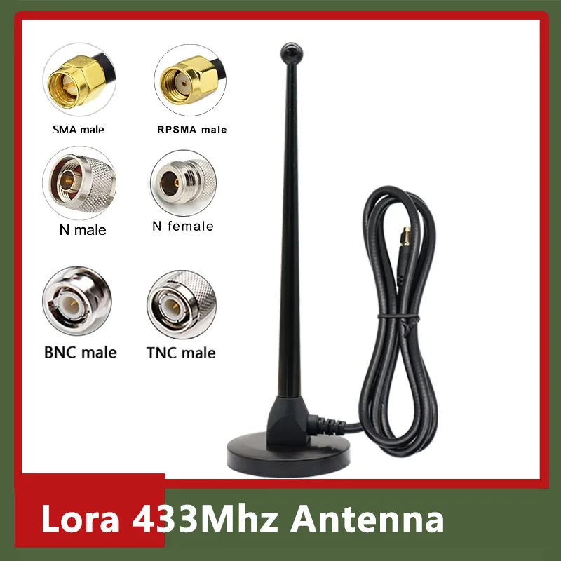 

433MHz Antenna hight gain Omni WiFi Magnetic Base Antenna for Smart Home Data Transmission Interphone LORA module BNC TNC SMA N