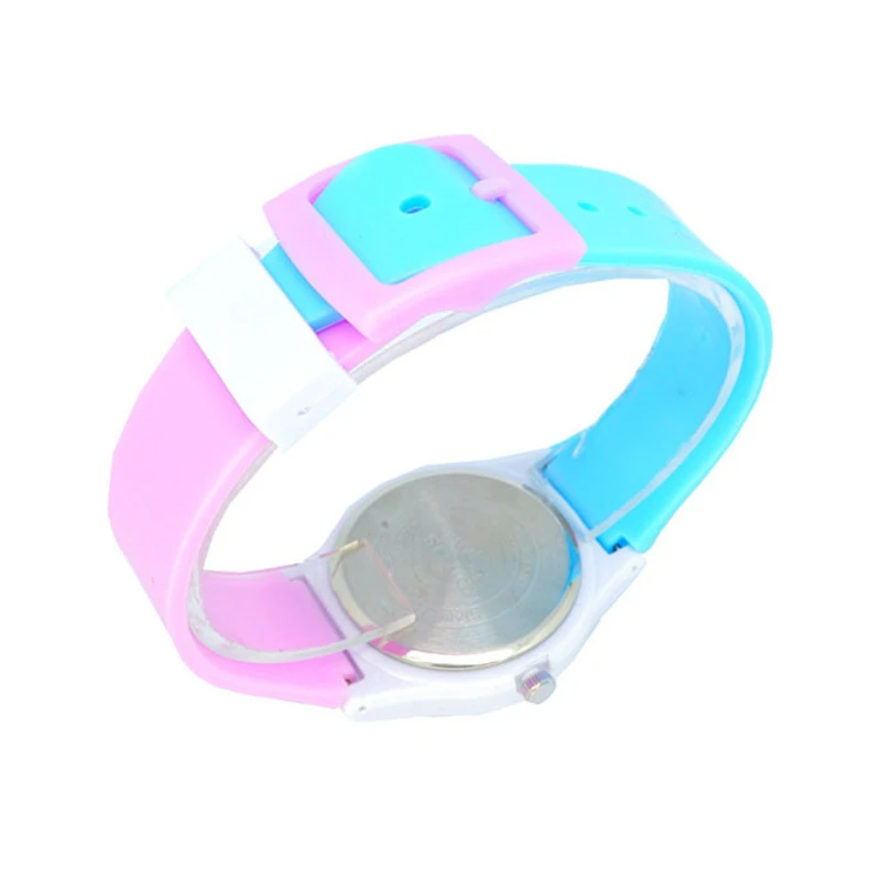 Montre-bracelet colorée pour garçons et filles, bracelet en silicone souple, étanche, pour enfants adolescents