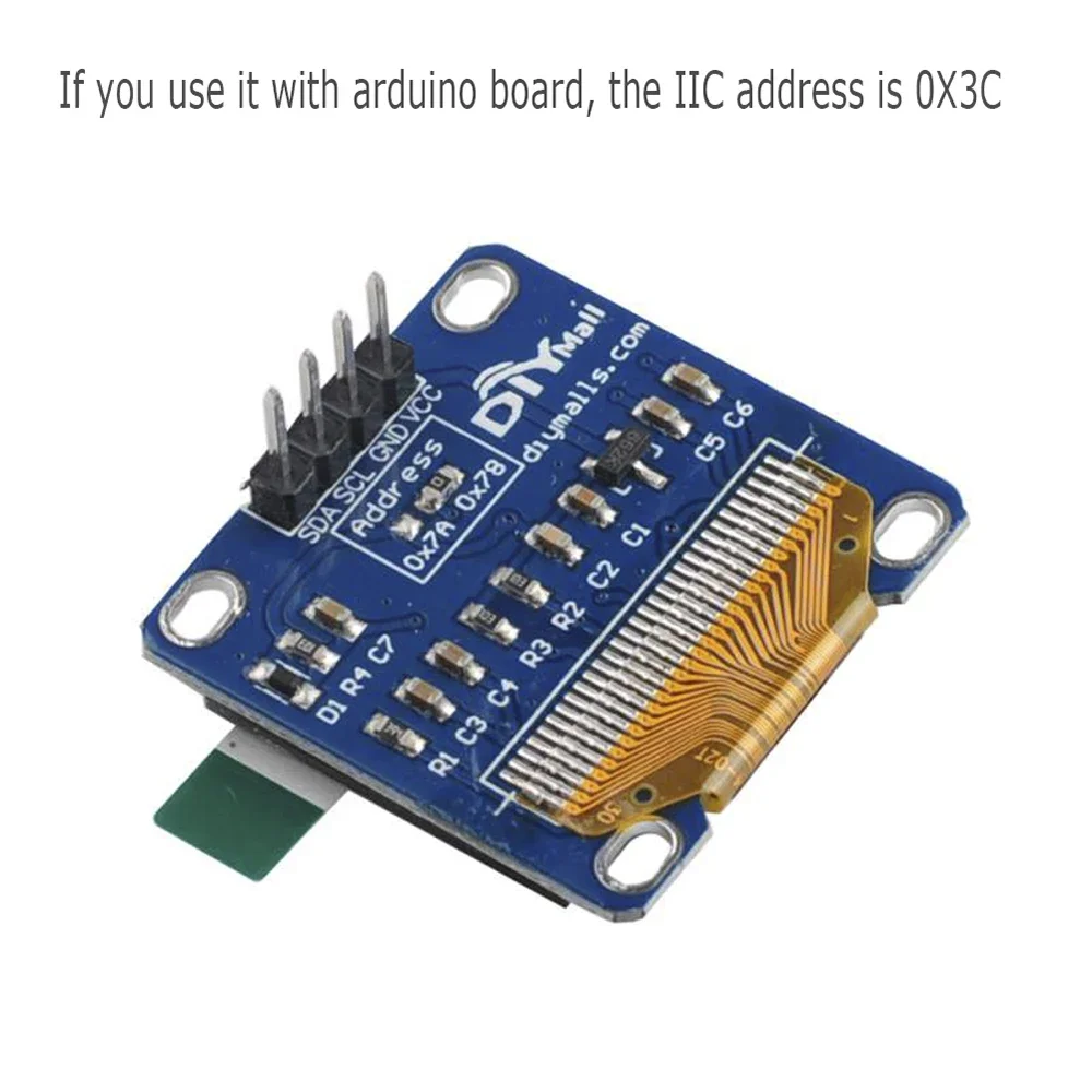 Imagem -06 - Módulo de Exibição Oled para Arduino Branco Amarelo Azul I2c Iic Oled Tela Led Lcd Msp420 Stim32 Scr 096 13