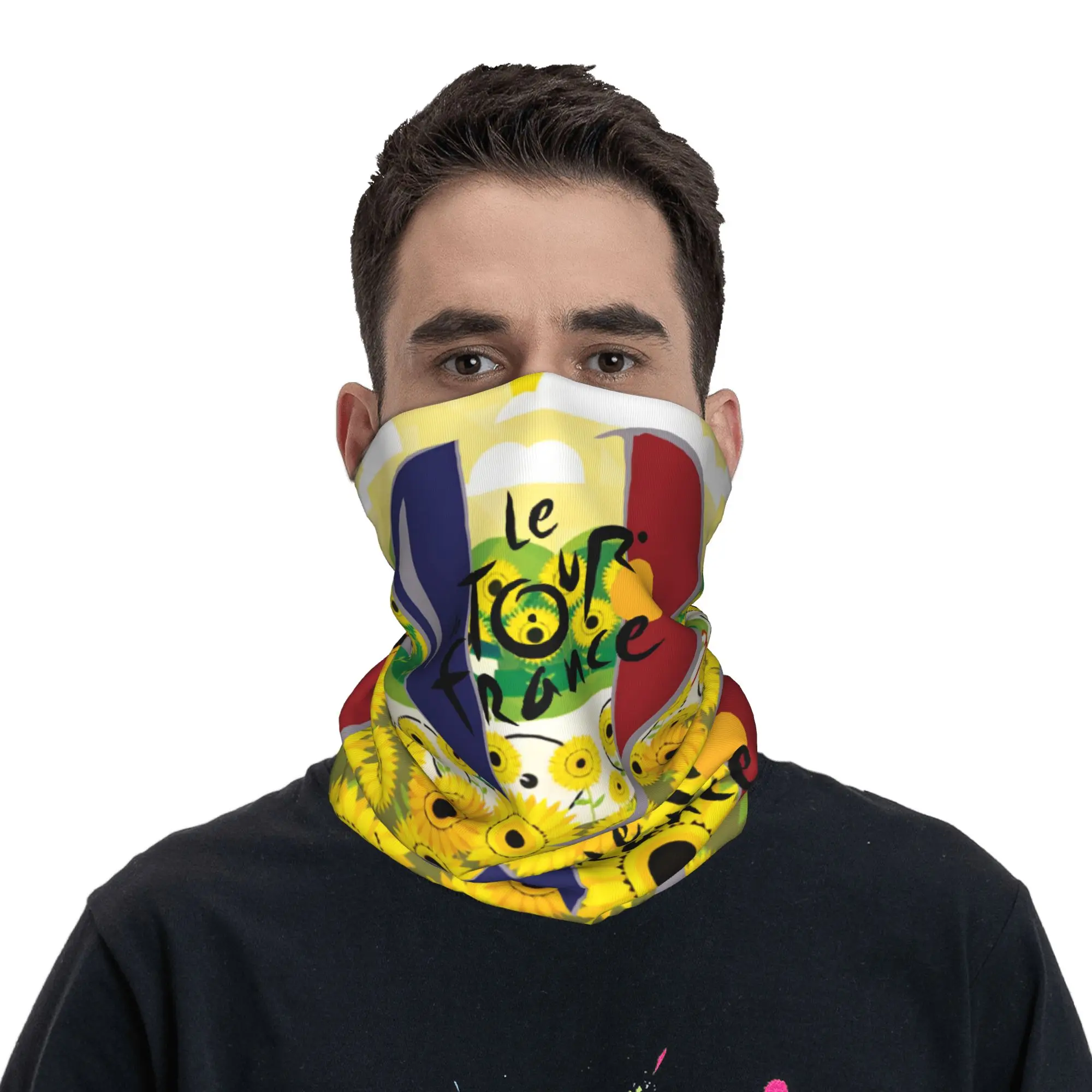 Custom France TDF Tour  Neck Gaiter Men Women UV Face Shield Winter  Bandana Scarf for Hiking