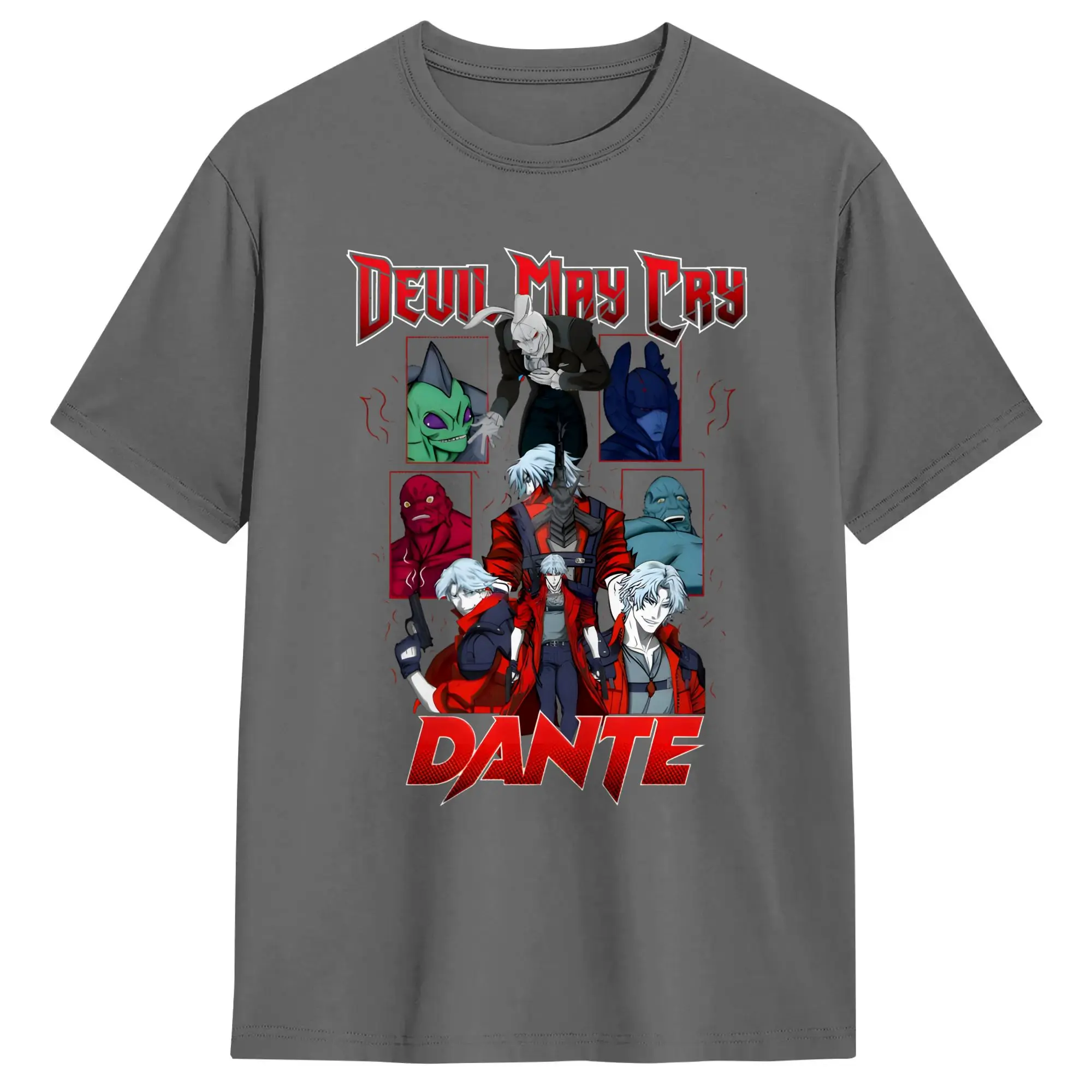 Devil May Cry Game T-shirt Vintage Washed Y2K Aesthetic Unisex Oversized Short Sleeve Summer Cotton Retro Streetwear Hot Sale
