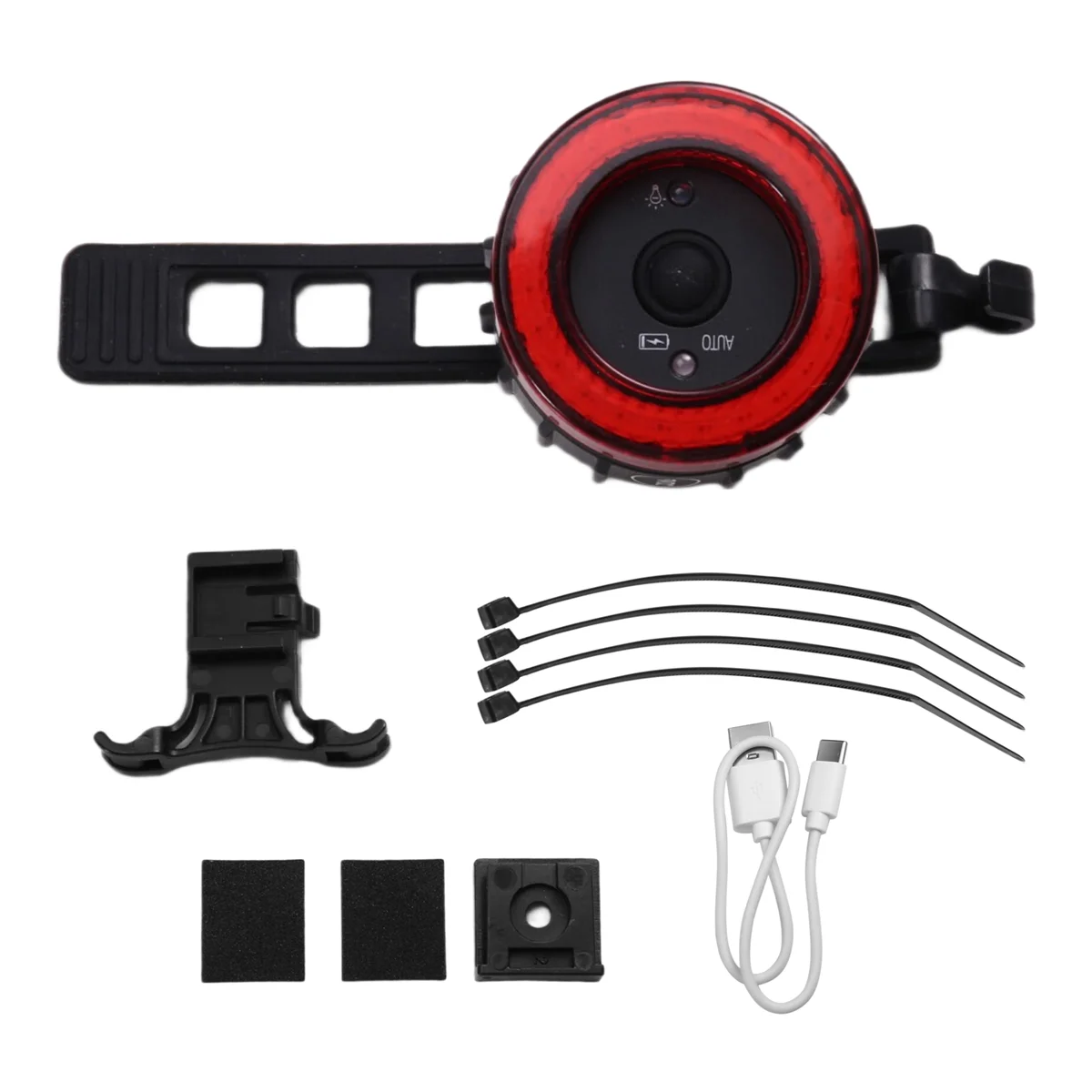 

ABQR Bicycle Intelligent Brake Taillight Cob Large Aperture Seat Post Cushion Taillight Bike Intelligent Brake Taillight