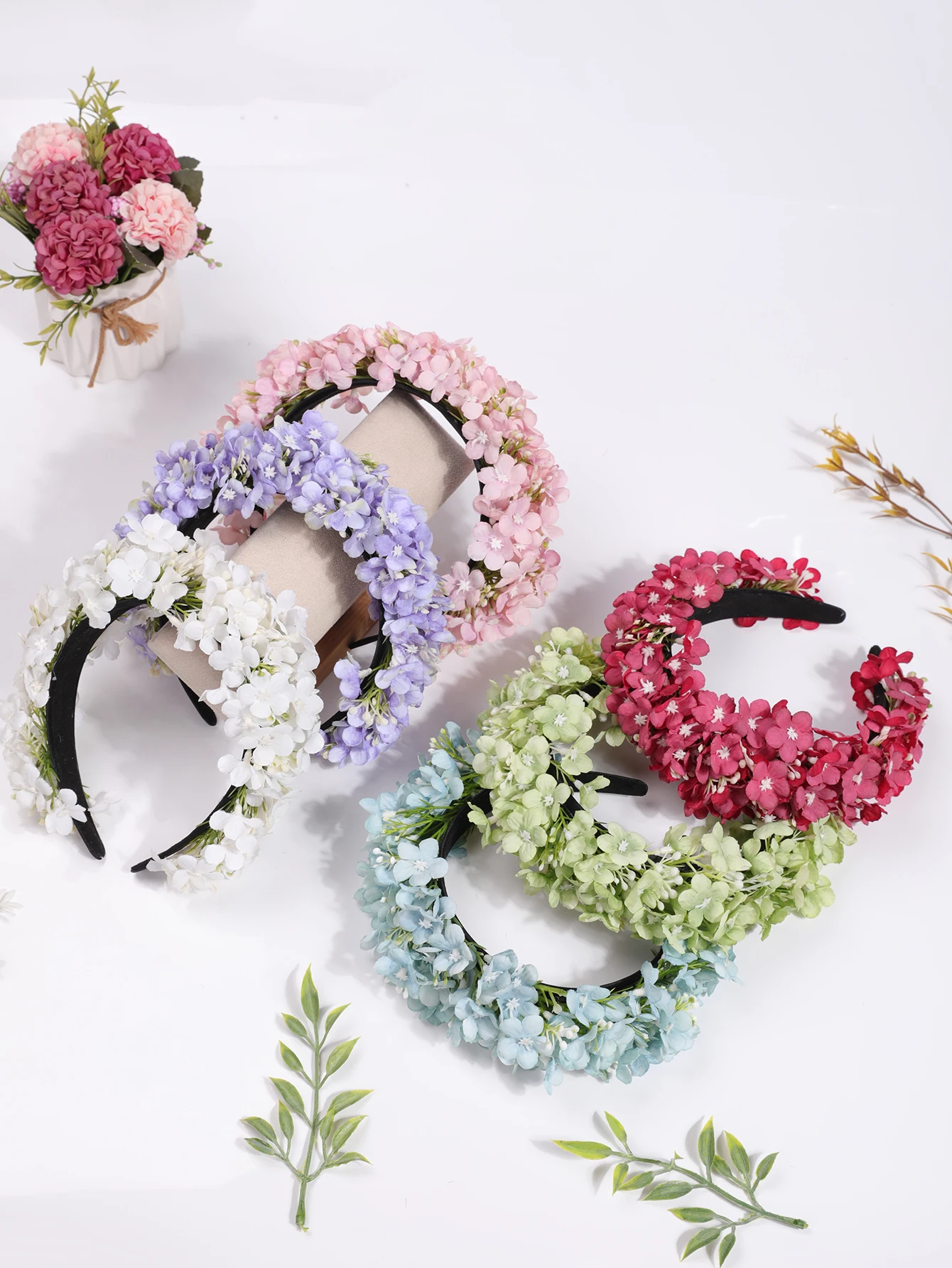 

1pcs female mori tie headband fairy headwear female branches flowers photo decoration performance