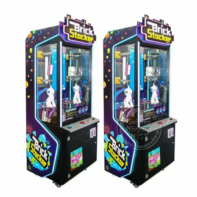 Customized Logo Brick Stacker Prize Ticket Redemption Video Claw Machine Game Center Coin Operated Amusement Arcade Game Machine